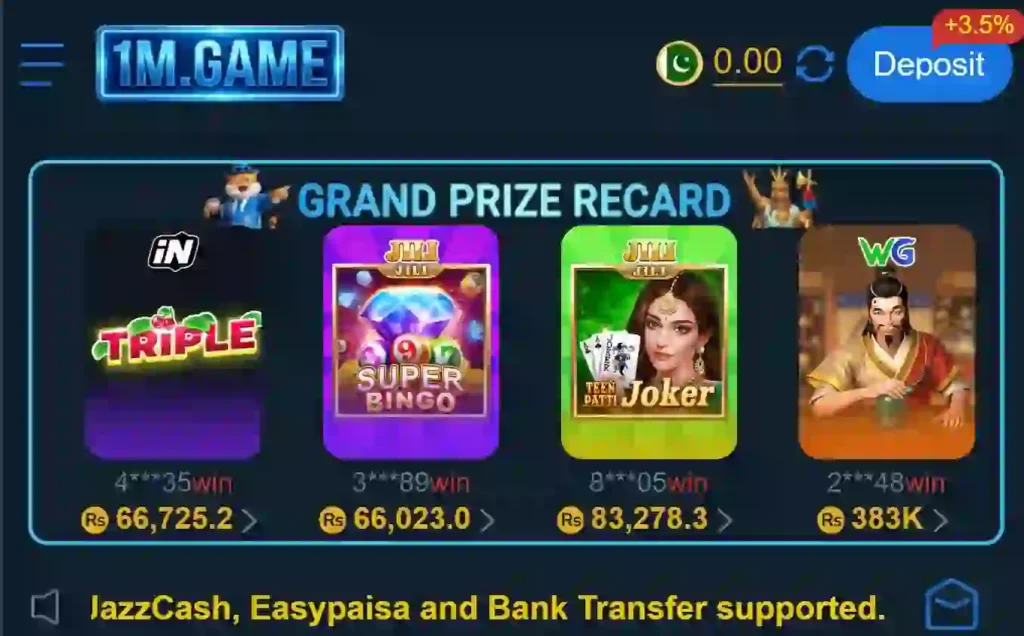 1M Game grand win with coins
