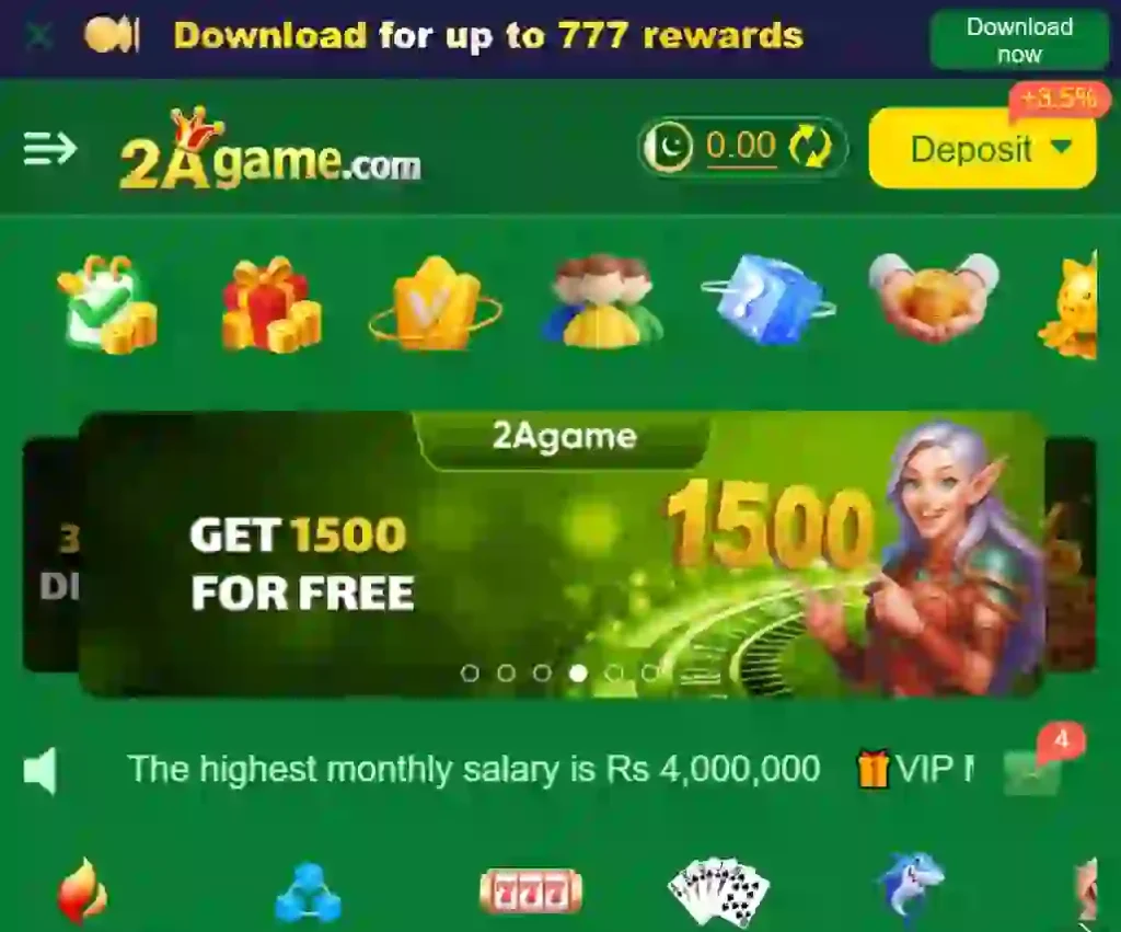 2a Game free bounce promo with casino elements.