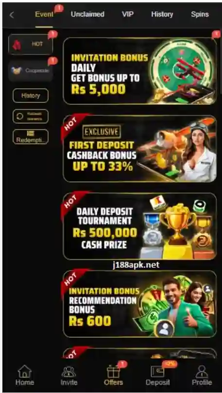 J188 Game referral and earn program