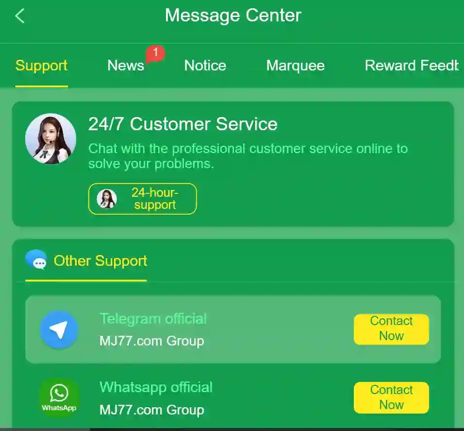 MJ77Bet 24/7 customer support Pakistan