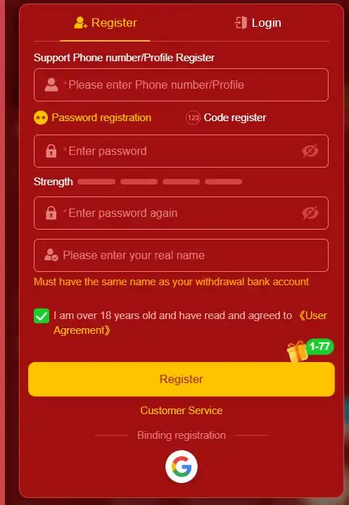 777plus Game registration