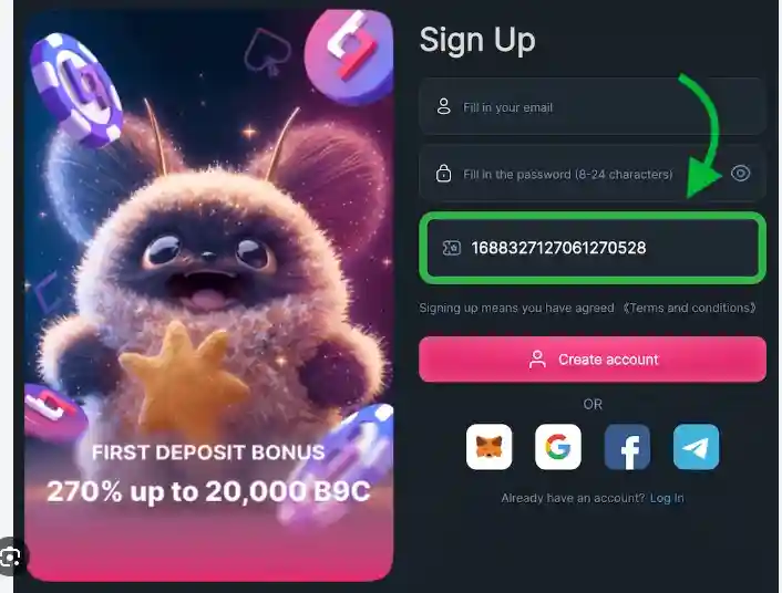 Bet999 Registration proces