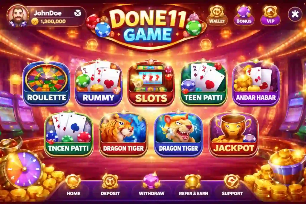 Done11 Game app dashboard