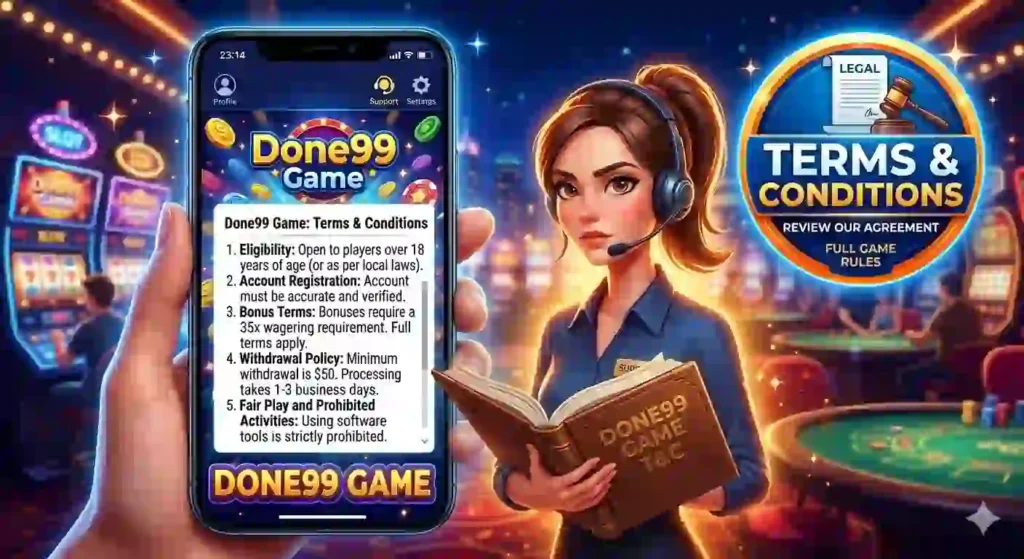 Done99 Terms and conditions screenshot 