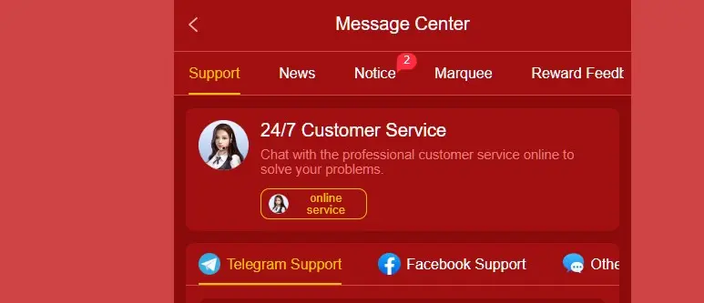 Jiliwinner Support interface