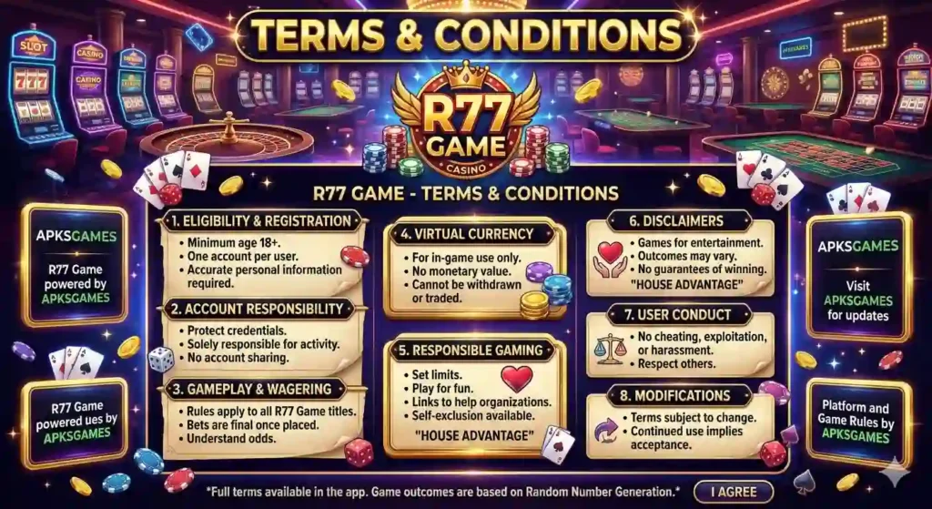 R77 Game terms and conditions