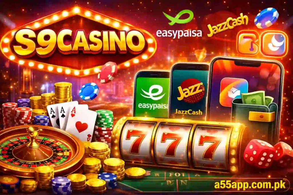 S9casino game interface with dashboard and menu