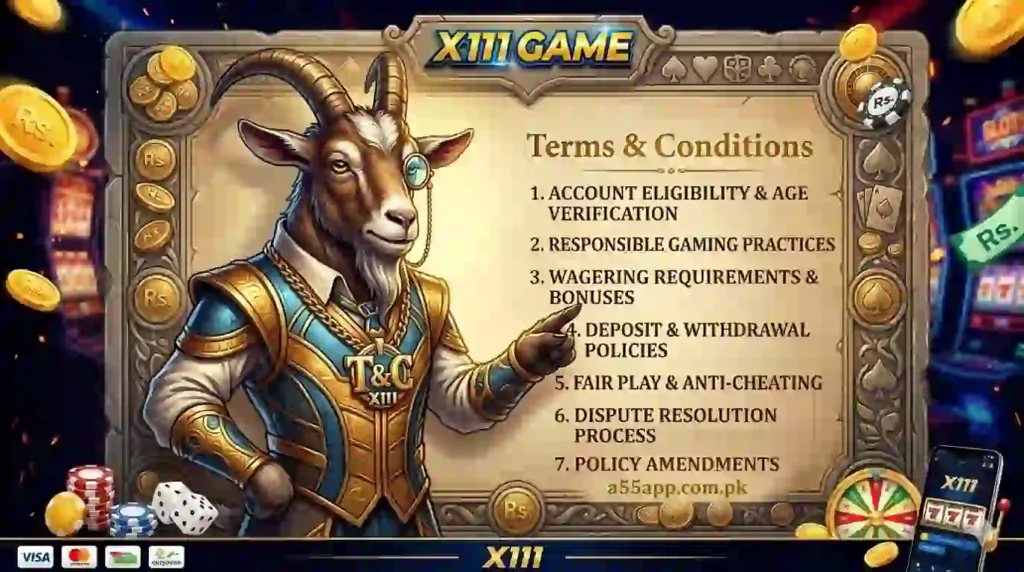 X111 Game terms and conditions